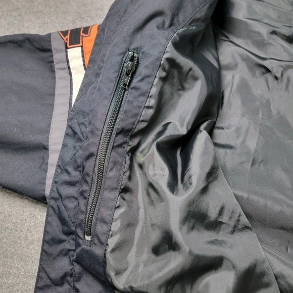 Harley-Davidson Mens Nylon Racing Jacket Black 2XL Striped Biker Eagle Logo - Picture 4 of 14